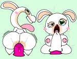 abdominal_bulge anthro blush bodily_fluids breasts buckteeth butt dildo dildo_in_pussy dildo_insertion ears_up female genitals hi_res lagomorph leporid lube mammal penetration pink_dildo pussy rabbid rabbid!luca_(skeletonhearts) rabbit raving_rabbids rayman_(series) roleplay sex_toy sex_toy_in_pussy sex_toy_insertion short_stack skeletonhearts solo tears tears_of_pleasure teeth tongue tongue_out ubisoft vaginal vaginal_penetration