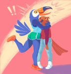  ! 2020 absurd_res anthro avian beak bertie bird boots bottomwear butt clothing duo female footwear hi_res hug jeans netflix pants shirt shoes shorts sneakers tank_top topwear toucan tuca tuca_and_bertie uzon 