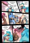  blastoise blood bodily_fluids claws comic english_text fearow feathers female feral group human male mammal nidoqueen nintendo painting_(artwork) pok&eacute;mon pok&eacute;mon_(species) qlock robin_(qlock) shell snorlax text traditional_media_(artwork) video_games 