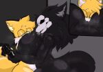 anterior_nasal_aperture anthro aroused between_breasts big_breasts black_background black_body black_fur blue_eyes bone breast_play breast_sniffing breast_squish breasts breasts_in_front_of_face breasts_on_face canid canine canis clothed clothing cross-eyed crossgender delsoon duo face_in_breasts face_on_breast fox fur glowing glowing_eyes grey_background gynomorph head_between_breasts head_in_breasts hi_res intersex intersex/intersex latex mal0 malo mammal miles_prower musk musk_play musk_sniffing musk_worship musky_body musky_breasts nose_in_breasts revealing_clothes scent scentplay scp-1471-a scp_foundation sega simple_background skimpy skull skull_head skulldog_(species) smell sniffing sniffing_breasts sonic_the_hedgehog_(series) squish steam white_body white_fur wolf yellow_body yellow_fur