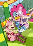 absurd_res amy_rose animal_humanoid anthro belly blue_eyes bouncy_castle breasts clothing cream_(disambiguation) dessert digital_media_(artwork) duo earth_pony equid equid_humanoid equine equine_humanoid eulipotyphlan female female/female food food_fetish food_play footwear friendship_is_magic fur gloves hair handwear hasbro hedgehog hi_res horse humanoid inflatable legwear mammal mammal_humanoid messy my_little_pony open_mouth pastry pattern_clothing pattern_footwear pattern_legwear pattern_socks pie_(food) pie_crust pie_in_face pink_body pink_fur pink_hair pinkie_pie_(mlp) polka_dot_bikini polka_dots pony sebaku sega slightly_chubby slightly_chubby_female smile socks sonic_the_hedgehog_(series) stockings striped_clothing striped_footwear striped_legwear striped_socks stripes swimwear tail thigh_highs topwear wam