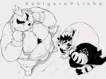 2020 anthro ashigara belly duo felid hi_res humanoid_hands licho_(tas) male mammal moobs nipples overweight overweight_male pantherine sumo tiger tokyo_afterschool_summoners unc_p ursid video_games yunukopi 