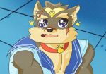  anthro canid canine canis crossdresing domestic_dog javascript:void(0) male mammal meme moritaka sailor_moon_(series) sailor_moon_redraw_challenge sailor_uniform tanuki1029 tokyo_afterschool_summoners video_games 