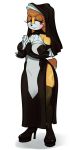  anthro big_breasts blush breasts clothed clothing colored dress female fiinel footwear hi_res high_heels lagomorph legwear mammal mature_female nun shoes slit_dress solo sonic_the_hedgehog_(series) stockings thigh_highs vanilla_the_rabbit wide_hips 