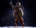  3d_(artwork) animatronic anthro avian big_breasts big_nipples bird blush breasts chica_(fnaf) chicken clothed clothing digital_media_(artwork) female five_nights_at_freddy&#039;s five_nights_at_freddy&#039;s_2 galliform gallus_(genus) glowing glowing_eyes humanoid looking_at_viewer machine nipples nuidon phasianid robot solo solo_focus source_filmmaker thick_thighs toy_chica_(fnaf) video_games wide_hips 