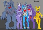  4_fingers anthro big_breasts big_nipples black_sclera body_hair bonnie_(fnaf) bow_tie breasts chest_tuft claws collar collar_only cuffs_(disambiguation) digitigrade drcoomar female fingers five_nights_at_freddy&#039;s five_nights_at_freddy&#039;s_2 five_nights_at_freddy&#039;s_3 five_nights_at_freddy&#039;s_4 floppy_ears genitals green_eyes grey_sclera group happy_trail herm huge_breasts intersex intersex/female intersex/intersex lagomorph leporid lidded_eyes long_penis mammal medium_breasts muscular muscular_female nightmare_bonnie_(fnaf) nipples penis pink_eyes pose pubes pussy rabbit red_eyes sharp_claws sharp_teeth small_breasts smile spring_bonnie_(fnaf) teeth thick_penis toy_bonnie_(fnaf) tuft video_games withered_bonnie_(fnaf) yellow_eyes yellow_sclera 