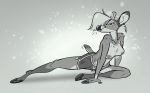  amber_(nicnak044) anthro antlers bottomwear breasts cervid cervine clothed clothing ear_piercing ear_ring female hair hooves horn mammal nipples pegibruno piercing pinup pinup_pose pose shorts solo topless 