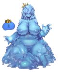  5_fingers absorption_vore absurd_res alternate_species areola big_breasts blue_body blue_hair blue_nipples blue_skin breasts crown curvy_figure dripping duo female female_pred female_prey fingers genitals glistening glistening_body glistening_skin goo_creature goo_hair goo_humanoid hair hair_over_eyes hi_res huge_breasts human human_prey humanoid humanoid_focus humanoid_pred humanoidized king_slime_(terraria) larger_female larger_humanoid larger_pred long_hair macro mammal micro micro_on_macro nipples not_furry nude nyong_nyong pseudo_hair pussy simple_background sitting size_difference slightly_chubby slime smaller_female smaller_human smaller_prey smile soft_vore solo_focus spread_legs spreading terraria thick_thighs voluptuous vore wet white_background 