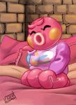  2020 animal_crossing anthro big_breasts breasts cephalopod clothed clothing coleoid female hi_res inside marina_(animal_crossing) marine mollusk nintendo non-mammal_breasts octopodiform pillow signature smile solo video_games volamont 
