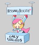 1girl blush_stickers closed_eyes gloves grey_background heart highres kirby_(series) martisno pink_hair rayman_limbs simple_background solo susie_(kirby) yellow_gloves 
