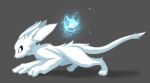  all_fours ambiguous_gender feral flowerdragon fur mammal ori ori_and_the_blind_forest sein simple_background simple_shading solo white_body white_fur white_outline 