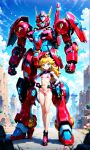  ai-generated confident heroic highleg highres makeup mario_(series) mecha mechabare non-web_source pilot princess_peach robot smile 