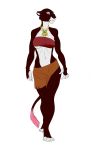  2018 anthro bandeau black_nose blue_eyes breasts ckoda(dark_shadow26011994) clothing felid female fur green_eyes lion mammal pantherine red_body red_fur red_lion simple_background solo topwear unknown_artist white_background white_body white_fur 