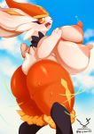  anthro areola big_breasts big_butt blush bodily_fluids breasts butt cinderace female fur genitals hi_res huge_areola huge_breasts huge_nipples huge_thighs lagomorph mammal nintendo nipples nude pok&eacute;mon pok&eacute;mon_(species) pussy signature smile solo thick_thighs usssar12 video_games white_body white_fur 