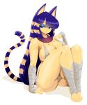 2025 :&lt; absurd_res alternate_hairstyle animal_crossing animal_humanoid ankha_(animal_crossing) barefoot big_breasts blonde_hair blue_eyes blue_eyeshadow blue_hair breasts camel_toe cat_humanoid cleavage clothed clothing egyptian egyptian_clothing eyeshadow feet felid felid_humanoid feline feline_humanoid female fingers full-length_portrait gausscannon glistening glistening_body glistening_skin hair hi_res humanoid knees_up makeup mammal mammal_humanoid markings multicolored_hair nintendo portrait simple_background sitting solo striped_markings striped_tail stripes tail tail_markings thick_thighs toes two_tone_hair usekh white_background wraps yellow_body