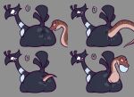 anal anal_vore animal_genitalia anthro big_butt bloated bodily_fluids brown_body brown_scales butt cloaca cloaca_juice cloacal cloacal_penetration cloacal_vore duo egg egg_in_mouth egg_insertion female female/female feral fyskari fyskari_bail_(the_big_catch) genital_fluids genitals hi_res ikakins larger_female looking_back musk musk_clouds nude oviposition penetration reptile scales scalie size_difference snake the_big_catch vore