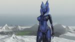  16:9 alien alien_humanoid apulaz blue_body blue_skin breasts clothing covered_breasts female humanoid legwear loincloth not_furry solo solo_focus standing star_wars thigh_highs togruta under_boob widescreen 
