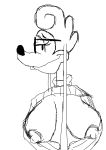  anthro big_breasts breasts canid canine clothing disney eyewear fan_character female goof_troop hi_res long_ears looking_at_viewer mammal monochrome nebula_(toonsexual) nipples sketch solo sweater toonsexual topwear 