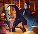  anthro anus black_body black_claws black_horn black_scales blue_anus blue_pussy butt claws dragon duo erection female feral genitals hi_res horn male male/female mythological_creature mythological_scalie mythology pawpads penis pink_penis purple_pawpads pussy r-i-n-d-e-l scales scalie size_difference wingless_dragon 