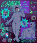  absurd_res andromorph animal_genitalia anthro belly big_butt big_clitoris blue_pussy blue_tongue butt claws clitoris english_text facial_piercing fan_character garnotnet generation_1_pokemon gengar genitals hi_res intersex male model_sheet nintendo nub_tail nude piercing pink_eyes pokemon pokemon_(species) pseudo-penis pussy sharp_teeth spikes teeth text tongue 