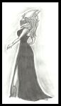 2010 anthro bent_arm black_border black_claws border bracelet breasts cageyshick05_(artist) claws clothed clothed_anthro clothed_female clothing dinosaur english_description eyelashes female female_anthro finger_claws footwear full-length_portrait fully_clothed fully_clothed_anthro fully_clothed_female graphite_(artwork) grey_clothing grey_eyelids grey_footwear grey_hair grey_high_heels grey_mask greyscale hair half-closed_eyes high_heels jewelry long_hair madam_eva mask monochrome narrowed_eyes non-mammal_breasts portrait prehistoric_species reptile scalie shaded shoes simple_background solo standing three-quarter_view traditional_media_(artwork) white_body