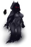  big_breasts black_body black_skin breasts cloak clothing dark_skin female floating genitals ghost glistening glistening_body glistening_breasts glistening_skin grey_nipples hi_res hood horn horned_humanoid humanoid inverted_nipples looking_at_viewer mostly_nude navel nipples not_furry nyong_nyong obscured_face pussy red_eyes simple_background solo spirit terraria white_background 