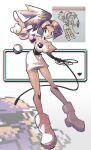  1girl boots breasts character_request chromatic_aberration collarbone copyright_request full_body highres holding holding_whip large_breasts medium_hair pointing poke_ball pokemon ponytail shakeeeeeeeee short_sleeves solo 