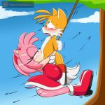  1:1 2_tails amy_rose anthro anthro_on_anthro big_breasts bodily_fluids breasts canid canine clothed clothing conditional_dnp cum cum_in_mouth cum_inside digitaldomain123 dress duo eulipotyphlan fellatio female fox genital_fluids hedgehog hi_res male male/female mammal miles_prower multi_tail oral panties penile rope sex sonic_the_hedgehog_(series) text tree underwear url 