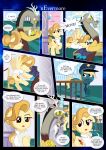 absurd_res alice_goldenfeather_(estories) anthro butt chimera clothing cutie_mark dialogue discord_(mlp) draconequus english_text equid equine estories female feral flying folded_wings friendship_is_magic group hair hair_bun hasbro hi_res hiding inside male mammal my_little_pony mythological_creature mythological_equine mythology necktie open_mouth pegasus pillar powerless raised_leg red_eyes security security_guard security_uniform shirt shove spread_wings text topwear trio white_clothing white_shirt white_topwear why wings