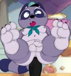  3_toes ahegao anal anal_penetration anthro anus balls belly big_butt big_penis butt cartoon_network duo feet filthyopossum flaccid foot_focus foreskin fucked_silly genitals hi_res looking_pleasured male male/male mammal mao_mao:_heroes_of_pure_heart moobs penetration penis plantigrade procyonid raccoon reggie_(mao_mao:_heroes_of_pure_heart) sex sheriff_mao_mao_mao size_difference slightly_chubby smaller_male soles striped_tail stripes toes tongue tongue_out toony uncut 