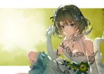  akanebi cosplay dress elbow_gloves gloves idolmaster idolmaster_cinderella_girls short_hair takagaki_kaede 