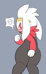  angry anthro blush butt grey_background looking_back male nintendo open_mouth pok&eacute;mon pok&eacute;mon_(species) pururing raboot simple_background solo video_games 