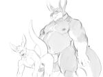  2019 4:3 all_fours anal anal_penetration anthro anthro_on_anthro anthro_penetrated anthro_penetrating anthro_penetrating_anthro balls biceps bigmaster collar digital_media_(artwork) doggystyle duo erection eyebrows eyes_closed from_behind_position genitals greyscale head_tuft humanoid_genitalia humanoid_penis kangaroo licking licking_lips long_ears macropod male male/male male_penetrated male_penetrating male_penetrating_male mammal marsupial monochrome musclegut muscular muscular_male nevarrio nipples nude pecs penetration penis sex signature simple_background size_difference solaxe solaxe_(artist) thick_tail tongue tongue_out tuft white_background 