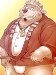  2020 3:4 anthro asian_clothing belly bulge clothing east_asian_clothing fundoshi hi_res humanoid_hands japanese_clothing kemono male mammal overweight overweight_male simple_background solo underwear ursid zapapanda 