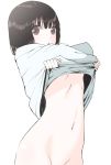  bottomless no_bra ogino_jun shirt_lift undressing 