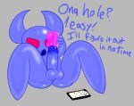  anthro balls demon genitals hi_res humanoid imp male mark_m masturbation nude penetrable_sex_toy penis phone sex_toy sitting solo zilx_(bugmag) 