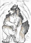  absurd_res anthro canid canine canis crouching hi_res male mammal qrichy rakan solo were werecanid werecanine werewolf wolf 