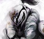  helmet illustica_phantom kamen_rider kamen_rider_w male_focus monster portrait simple_background solo tassel upper_body weather_dopant white_background 