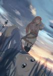  :o bad_id bad_pixiv_id blonde_hair cat cloud copyright_request dusk fantasy grey_eyes long_hair multiple_girls red_eyes red_hair short_hair sky smile teikoku_shounen 