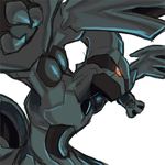  bad_pixiv_id claws gen_5_pokemon lowres no_humans pokemon pokemon_(creature) profile red_eyes simple_background white_background wings yuushitessen zekrom 