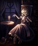  alice_margatroid banned_artist blonde_hair book candle dark doll hairband kirisame_marisa non-web_source paseri solo table touhou window 