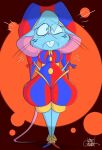 2024 4_fingers anthro artist_name bar_emanata big_ears big_eyes biped black_border black_whiskers blue_body blue_bottomwear blue_clothing blue_ears blue_eyes blue_footwear blue_freckles blue_fur blue_gloves blue_hair blue_handwear blue_headwear blue_pupils blue_shoes blue_topwear bodily_fluids border bottomwear buckteeth clothed clothed_anthro clothed_female clothing colored constricted_pupils cosplay digital_drawing_(artwork) digital_media_(artwork) dotted_background ears_down english_text eye_through_hair eyebrow_through_hair eyebrows female female_anthro fingers fool&#039;s_hat footwear freckles front_view full-length_portrait fur glitch_productions gloves grimace hair handwear hat headgear headwear hi_res jester legs_together long_tail mammal mia_mouse mouse mouse_ears mouse_tail multicolored_clothing murid murine nervous pantaloons pattern_background pattern_bottomwear pattern_clothing pattern_topwear pink_inner_ear pink_nose pink_tail pivoted_ears pomni_(the_amazing_digital_circus) portrait puffy_sleeves pupils red_background red_clothing red_footwear red_gloves red_handwear red_headwear red_shoes red_topwear rodent round_ears shoes signature silentjack simple_background slightly_chubby slightly_chubby_anthro slightly_chubby_female small_pupils solo standing striped_bottomwear striped_clothing striped_headwears striped_topwear stripes sweat tail tail_down teeth text the_amazing_digital_circus thick_thighs topwear translucent translucent_hair two_tone_clothing two_tone_hat whiskers white_emanata white_text wide_hips