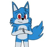 1:1 5_fingers alpha_channel animal_humanoid black_nose blue_body canid canid_humanoid canine canine_humanoid canis fingers fur humanoid iriamu iriamu_okami male male/male mammal mammal_humanoid red_eyes simple_background smile solo transparent_background wolf wolf_humanoid