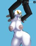 absurd_res aggretsuko anthro avian big_breasts bird breasts elelite female genitals hi_res humanoid nipples pussy sanrio secretary_washimi solo thick_thighs