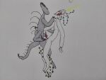 2_penises 3_fingers absurd_res anthro arugid back_spikes back_spines cnot_(artist) duo exoskeleton female fingers genitals grabbing_sheetperals grey_body hi_res humanoid magic magic_runes magic_symbols male male/female mouthless multi_genitalia multi_penis paws penetration penis penis_grab sarca sheetperals spikes spikes_(anatomy) tail unusual_anatomy unusual_genitalia unusual_mouth unusual_penis unusual_tail vaginal vaginal_penetration