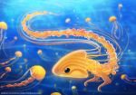  ambiguous_gender beady_eyes blue_eyes cnidarian cryptid-creations dragon feral group hybrid jellyfish marine medusozoan tentacles text underwater url water yellow_body 