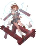  brown_hair casting_spell facing_viewer kta_gbp medium_hair misaka_mikoto railgun school_uniform skirt steel_beam to_aru_kagaku_no_railgun to_aru_majutsu_no_index 