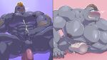 abs anal anal_orgasm anal_penetration anthro balls barazoku barbell_piercing beard biceps blush blush_lines bodily_fluids body_hair chest_hair clenched_teeth cum cum_in_sex_toy cum_on_balls cum_on_ground cum_on_hand cum_on_own_hand cum_on_self cumshot deltoids dildo dildo_in_ass dildo_insertion dildo_sitting duo ejaculation emanata erection eyes_closed eyewear facial_hair flint_steel generation_1_pokemon genital_fluids genitals glasses hands-free hi_res looking_pleasured machoke maldu male masturbation musclegut muscular muscular_anthro muscular_male navel nintendo nipple_barbell nipple_piercing nipples nude nude_anthro nude_male object_in_ass orgasm pecs penetrable_sex_toy penetration penis penis_in_sex_toy piercing pink_background pokemon pokemon_(species) purple_background ryuji_kaiyo sex_toy sex_toy_in_ass sex_toy_insertion sharp_teeth simple_background small_penis split_screen sweat teeth tongue tongue_out trapezius vein veiny_penis