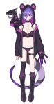  1girl :3 =_= absurdres alternate_costume animal animal_collar animal_ear_piercing animal_ears animal_hood animal_on_shoulder armpit_crease arms_at_sides ass_visible_through_thighs asymmetrical_arms asymmetrical_legwear asymmetrical_sidelocks bare_shoulders bear_ears bear_hood belt belt_buckle belt_collar bikini bikini_under_clothes bird bird_on_shoulder black_belt black_bikini black_boots black_claws black_collar black_feathers black_hood black_jacket black_nails black_socks black_thighhighs blue_eyes boots breasts buckle chest_belt claws cleavage closed_mouth clothed_animal collar collarbone colored_extremities commentary curled_fingers curled_tail design_speculation detached_hood dot_nose double-parted_bangs dragon_girl dragon_tail drawstring earrings english_commentary eyes_visible_through_hair fake_animal_ears fang feathers fingernails furrowed_brow gradient_bikini gradient_legwear gradient_thighhighs gradient_wings grey_feathers hair_between_eyes half-closed_eyes head_wings heterochromia highres hood hood_down hood_up hooded_jacket invisible_floor jacket jewelry karassawa knee_boots kneehighs knees lace-up_boots large_breasts large_hands light_blush long_eyelashes long_fingernails long_hair_between_eyes long_legs long_sleeves looking_at_viewer looking_to_the_side mismatched_eyebrows multicolored_jacket multicolored_wings multiple_earrings multiple_wings muzzle_(mask) narrowed_eyes navel nijisanji nijisanji_en off_shoulder open_clothes open_hand open_jacket over-kneehighs paw_print perching pet piercing pigeon-toed puffy_long_sleeves puffy_sleeves purple_bikini purple_boots purple_eyes purple_feathers purple_hair purple_hands purple_hood purple_socks purple_tail purple_thighhighs raised_eyebrows scarf selen_tatsuki short_hair simple_background single_kneehigh single_over-kneehigh single_sock single_thighhigh skin_fang sleeves_past_wrists slit_pupils smile smirk smug snap-fit_buckle socks solo sparkling_eyes spiked_collar spikes standing straight-on striped_blush striped_tail swimsuit tachi-e tail tail_ornament thick_eyelashes thick_tail thigh_belt thigh_strap thighhighs thighs toned toned_female tsurime two-sided_fabric two-sided_hood two-sided_jacket two-tone_jacket two-tone_legwear two-tone_scarf two-tone_socks two-tone_tail two-tone_thighhighs underbust unzipped v-shaped_eyebrows white_background wide_hips wing_piercing wings zipper zipper_pull_tab 