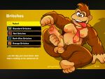 2025 anthro ape areola armpit_hair artist_name autofootjob balls belly biceps big_balls big_muscles big_penis black_border body_hair border donkey_kong_(character) donkey_kong_(series) donkey_kong_bananza english_text erection feet foot_fetish foot_play foreskin foreskin_play foreskin_pull fur genitals glans gooeycandy gorilla gui haplorhine hi_res humanoid_genitalia humanoid_penis male mammal masturbation menu musclegut muscular muscular_anthro muscular_male nails navel necktie nintendo nipples nude open_mouth open_smile pecs penis primate pubes shadow simple_background smile solo teeth text tongue tongue_out tuft unretracted_foreskin yellow_background